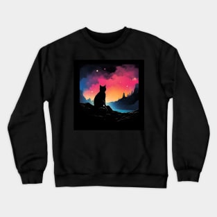 SPACE CAT LOVER : Nature's Serenity Series Crewneck Sweatshirt